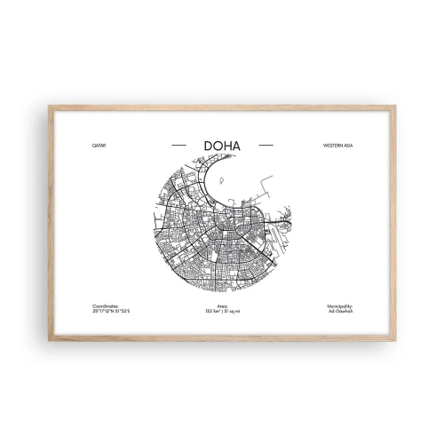 Plakat w ramie jasny dąb - Anatomia Dohy - 91x61 cm