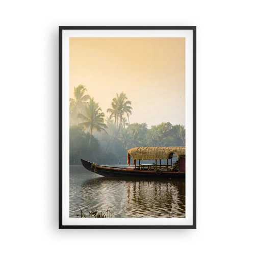 Plakat w czarnej ramie - Dom na rzece - 61x91 cm