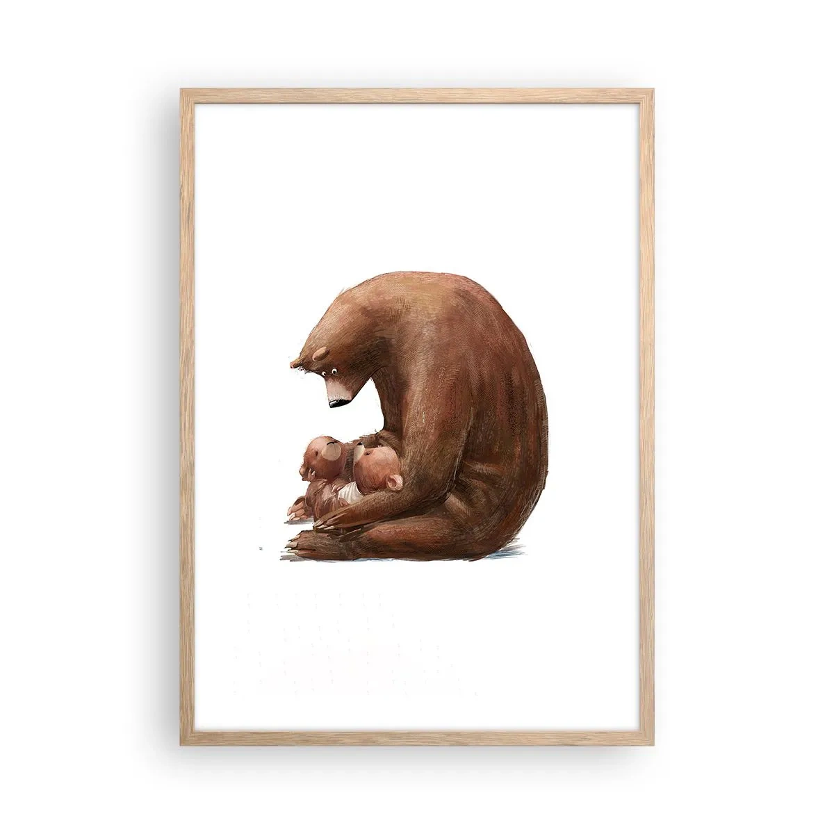 Plakat w ramie jasny dąb - Słodkich snów, dzieciaki - 50x70 cm