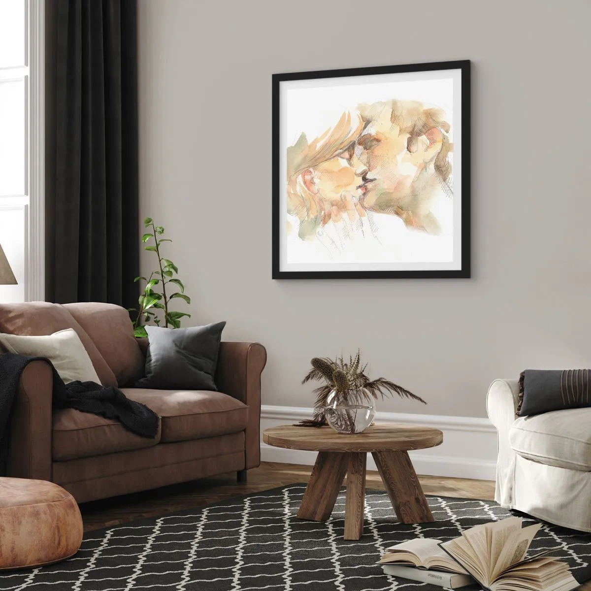 Plakat w czarnej ramie - Odnaleziona połowa? - 40x40 cm