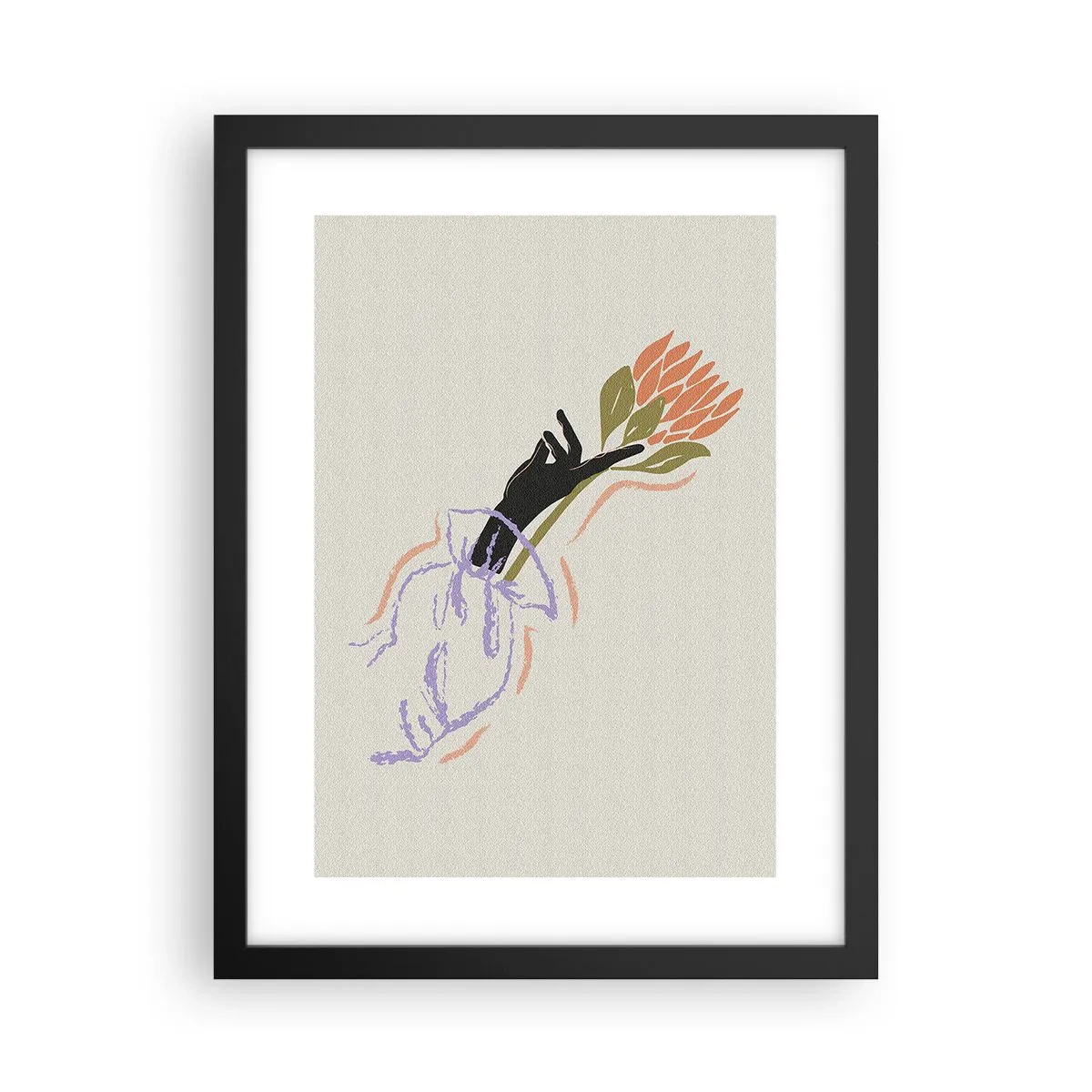 Plakat w czarnej ramie - Siostrzany dotyk - 30x40 cm