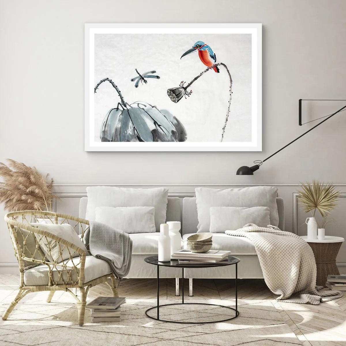 Plakat w białej ramie - Życie łąki - 50x40 cm