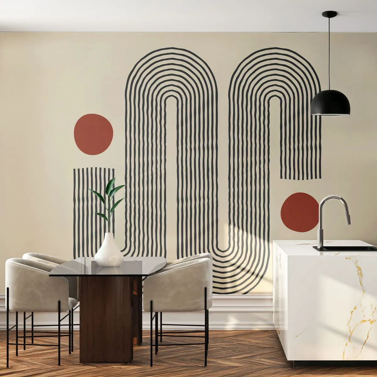 Fototapeta Premium Canvas - Od początku do końca - Abstrakcja, Grafika, Minimalizm - 300x210 cm