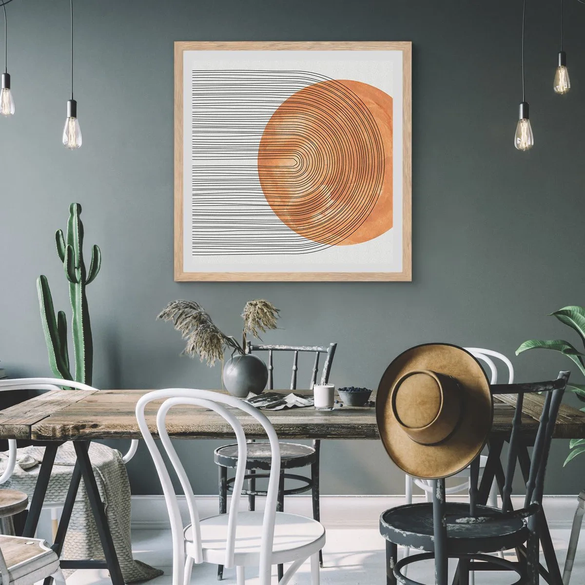 Plakat w ramie jasny dąb - Kompozycja słoneczna - 60x60 cm