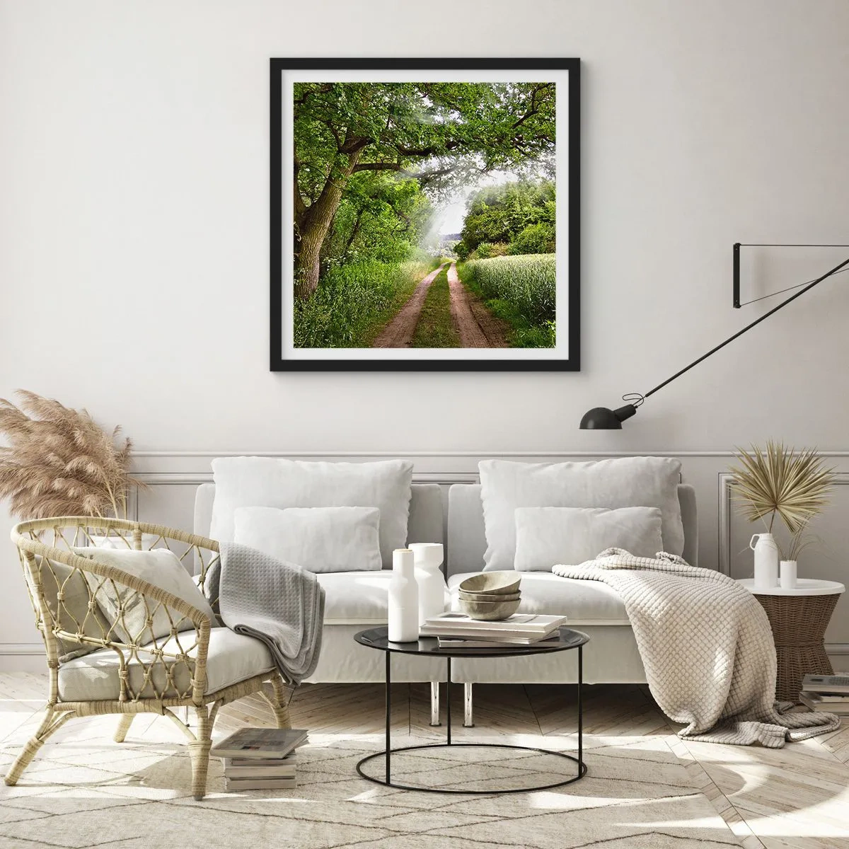 Plakat w czarnej ramie - Et in Arcadia ego - 30x30 cm
