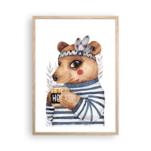 Plakat w ramie jasny dąb - Słodka Misia - 50x70 cm