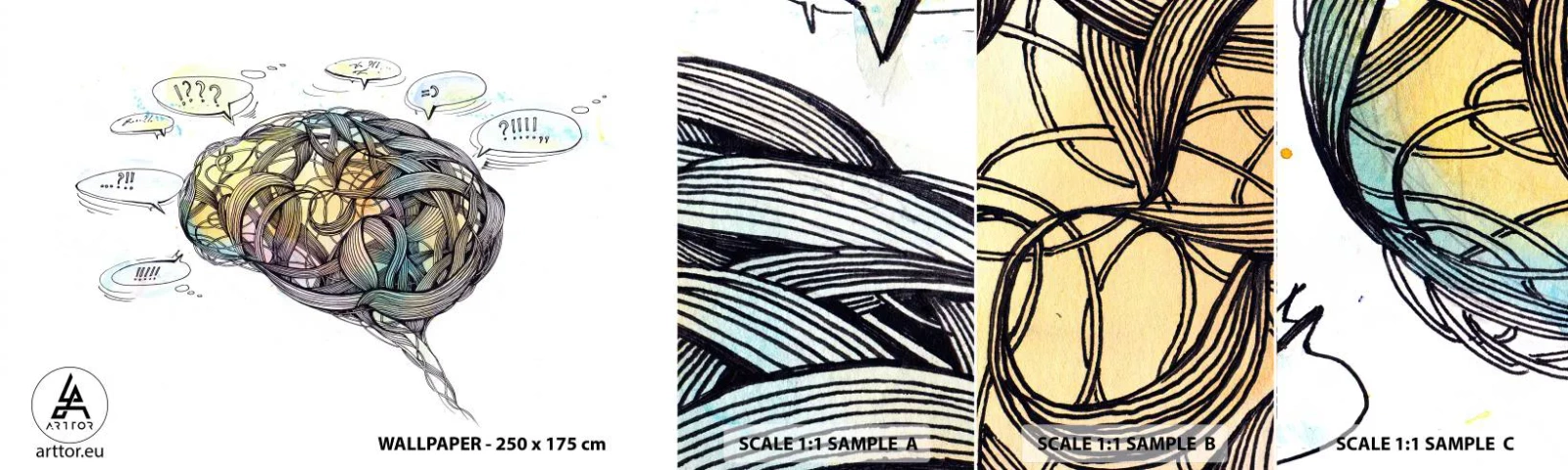 Fototapeta Próbka Standard Eco - Człowiek - wielka zagadka - Abstrakcja, Mózg, Grafika - 100x30 cm