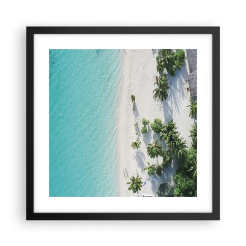 Plakat w czarnej ramie - Wakacje w raju - 40x40 cm