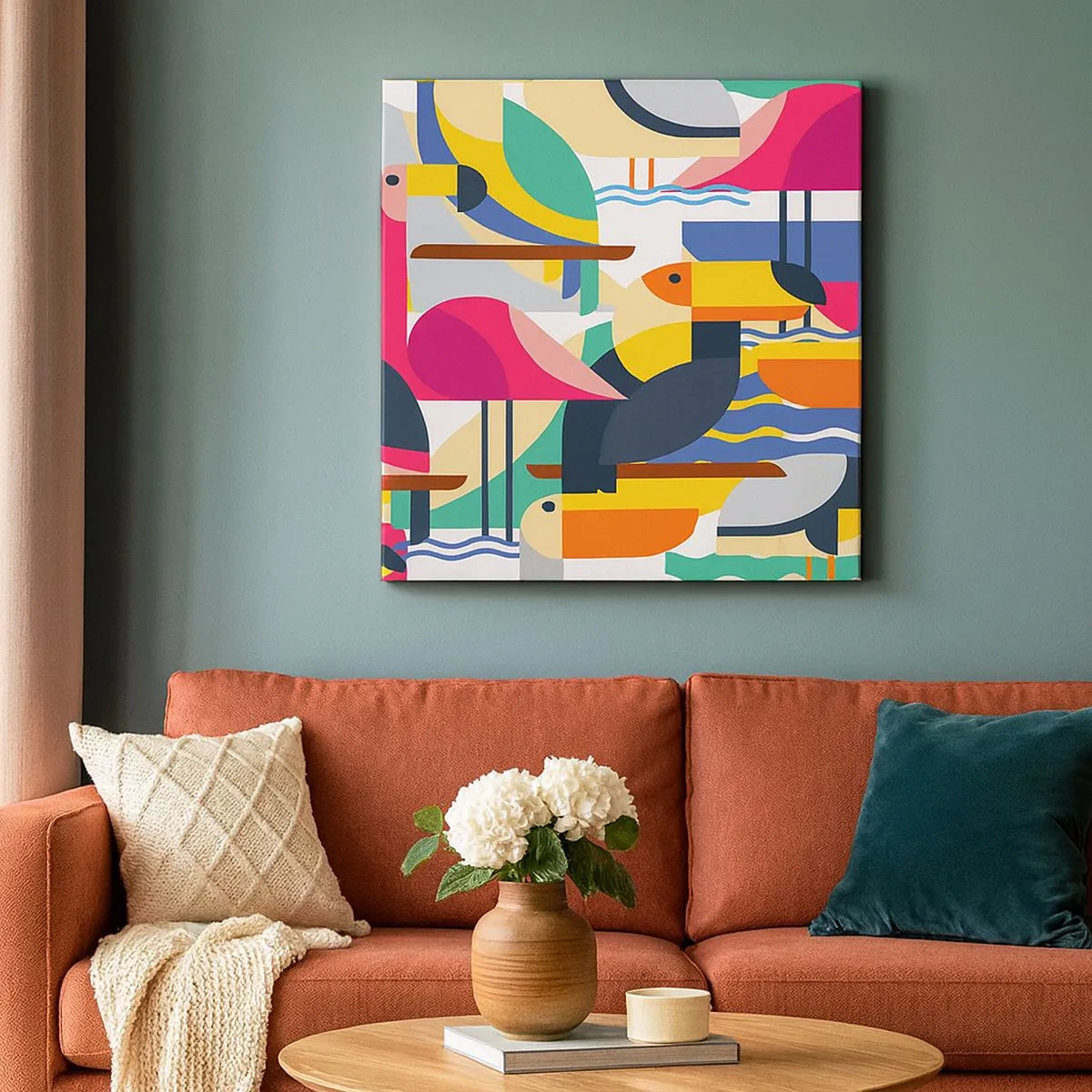 Obraz na płótnie - Ptasie party - 30x30 cm