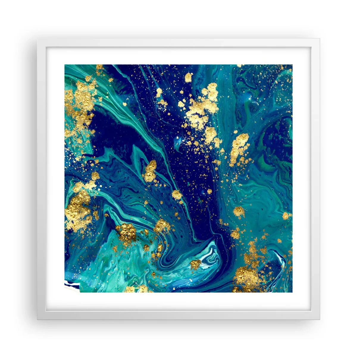 Plakat w białej ramie - Płatki słońca  - 50x50 cm