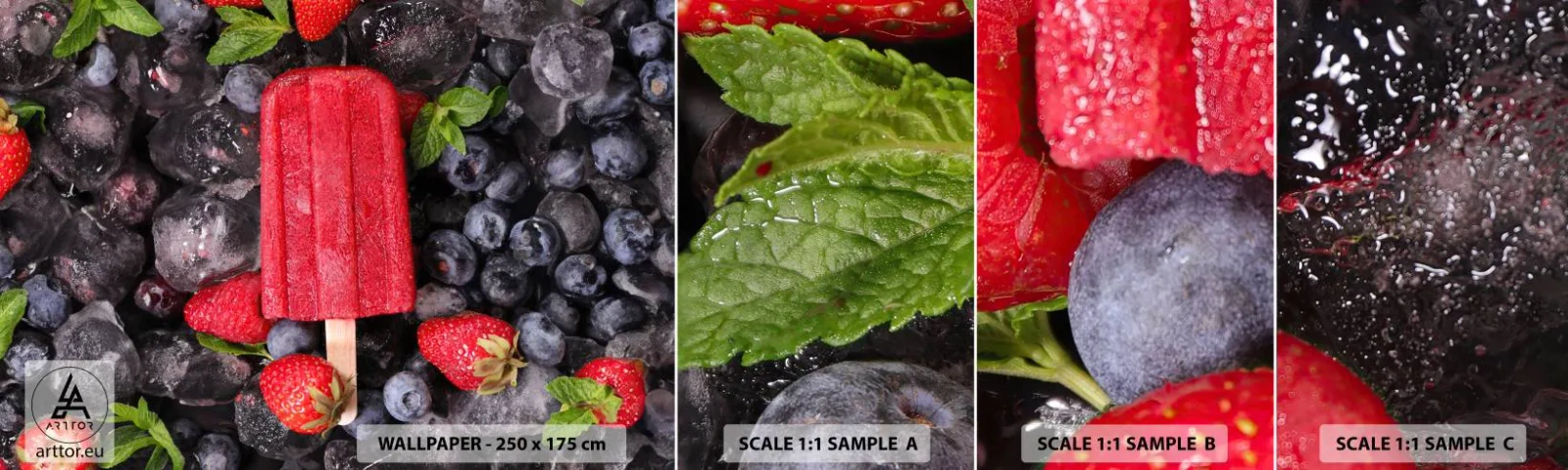 Fototapeta Próbka Samoprzylepna Deluxe Sticker - Smak gorącego lata - Lody, Owoce, Zdrowie - 100x30 cm