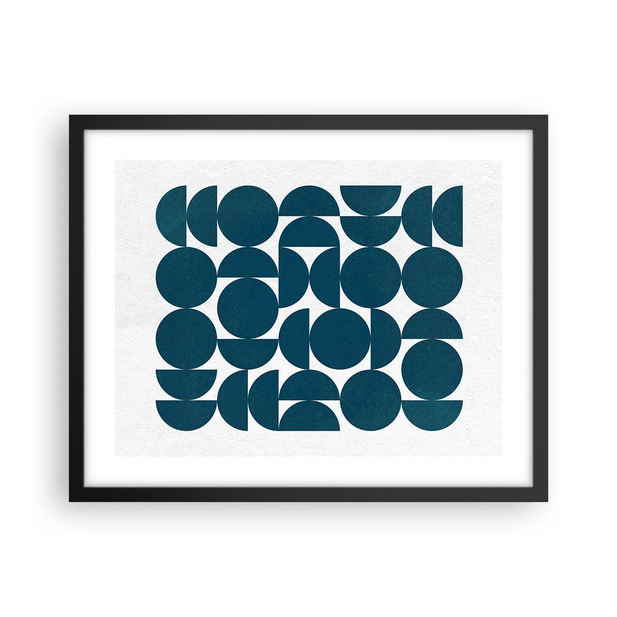 Plakat w czarnej ramie - Koła i półkola - 50x40 cm