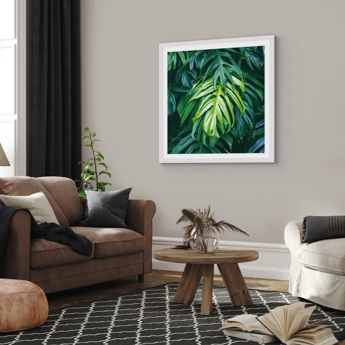 Plakat w białej ramie - Zanurzyć się w świeżości - 60x60 cm