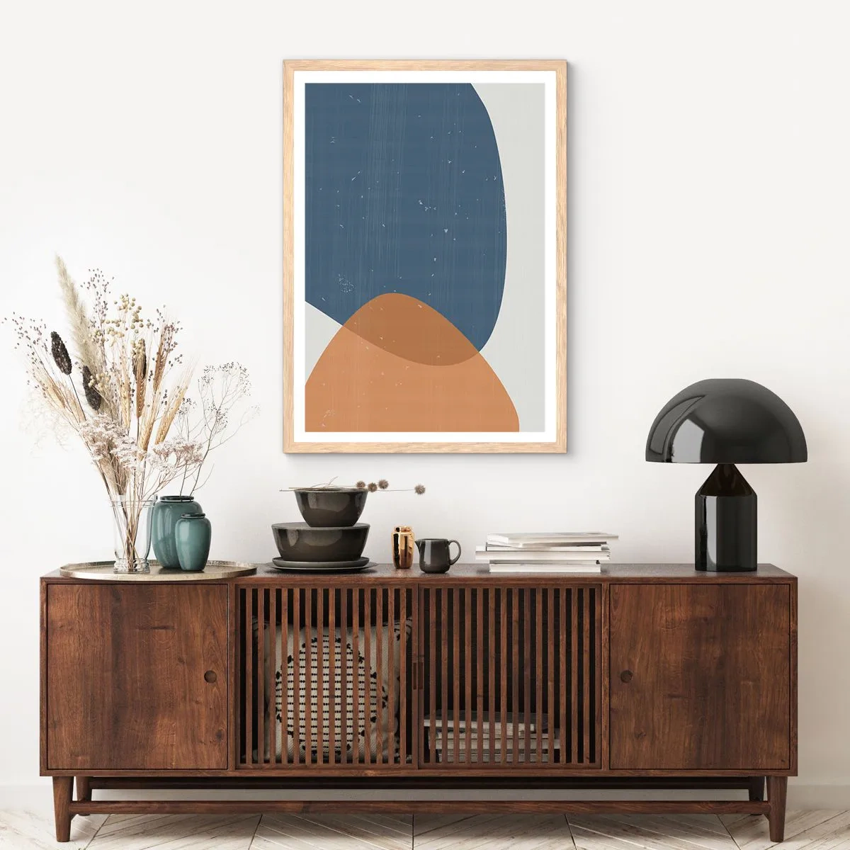 Plakat w ramie jasny dąb - Owale i wpływy - 70x100 cm