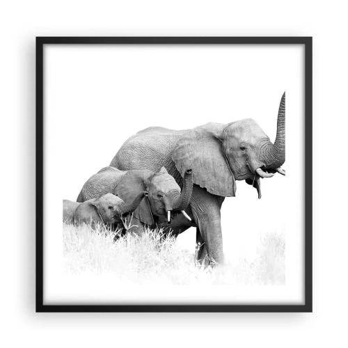 Plakat w czarnej ramie - Raz, dwa, trzy - 50x50 cm
