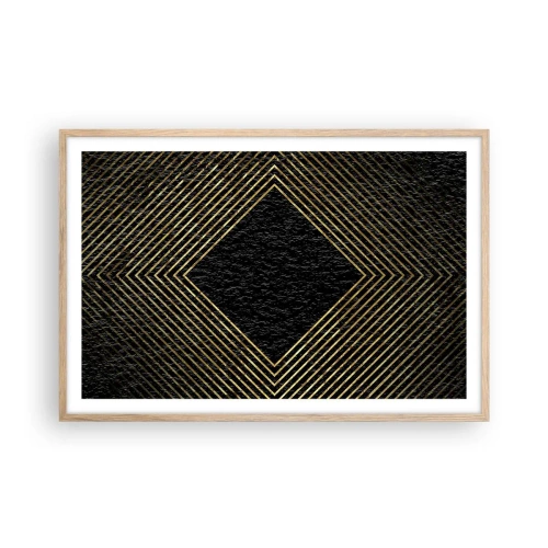 Plakat w ramie jasny dąb - Geometria w stylu glamour - 91x61 cm