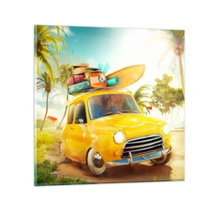 Obraz na szkle - Podróż po niejeden uśmiech - 60x60 cm