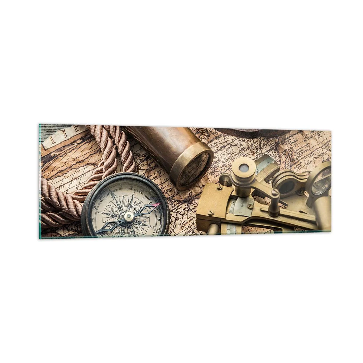 Obraz na szkle - Wyznacz kurs - 90x30 cm