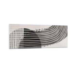 Obraz na szkle - Abstrakcyjny wzór z liniami i geometrycznymi kształtami - 140x50cm - Tam i z powrotem - Nowoczesna dekoracja ścienna do salonu i sypialni ARTTOR