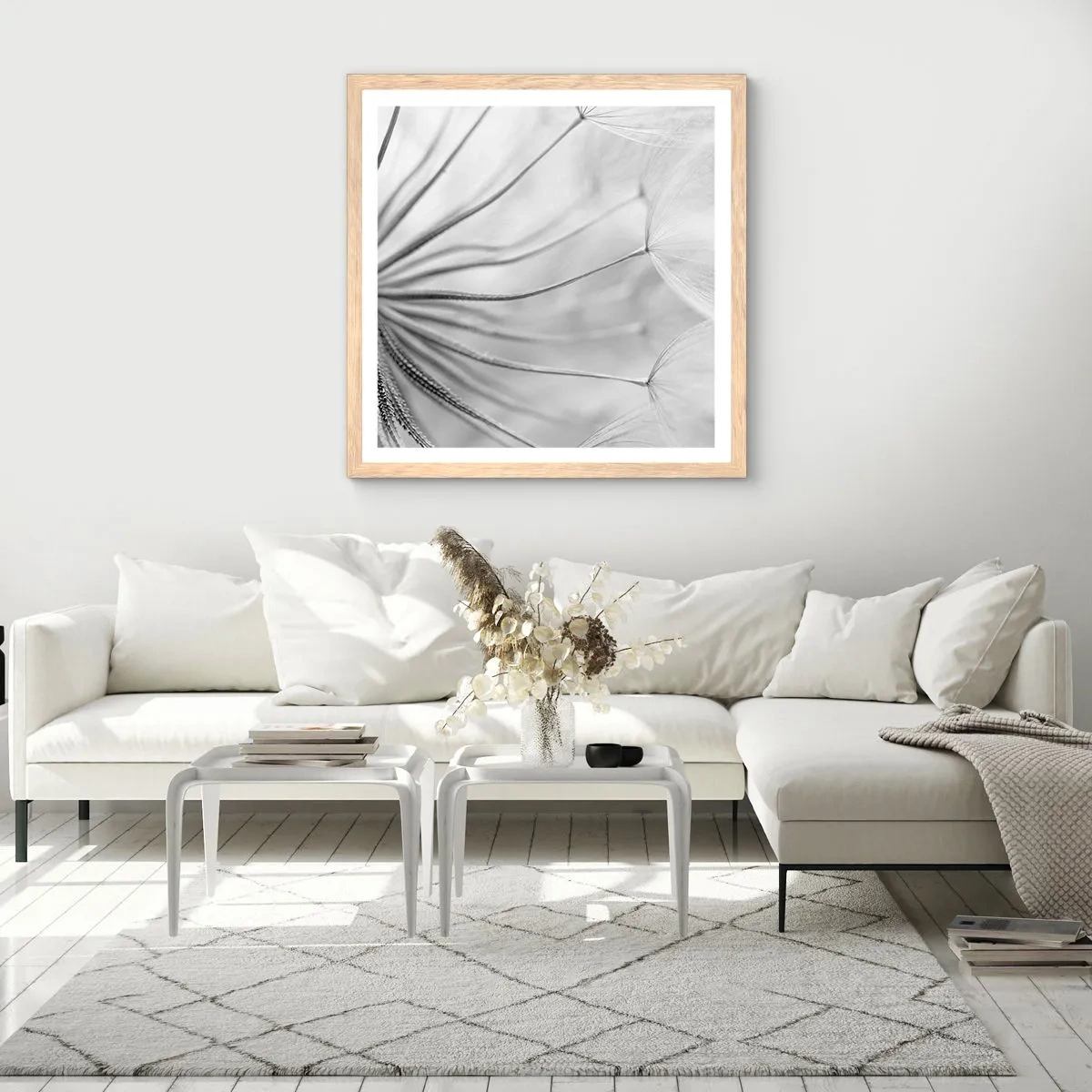 Plakat w ramie jasny dąb - Dmuchawce, latawce - 60x60 cm