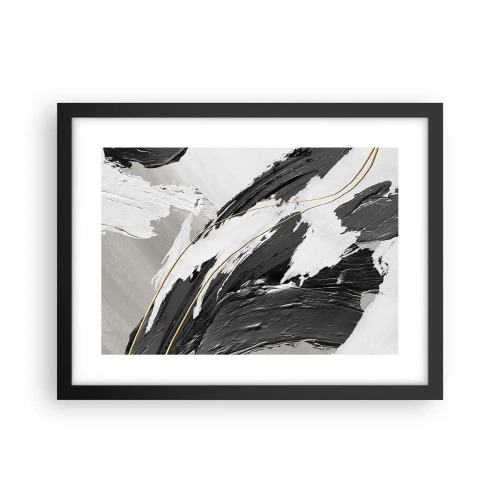 Plakat w czarnej ramie - Abstrakcja z rozmachem - 40x30 cm