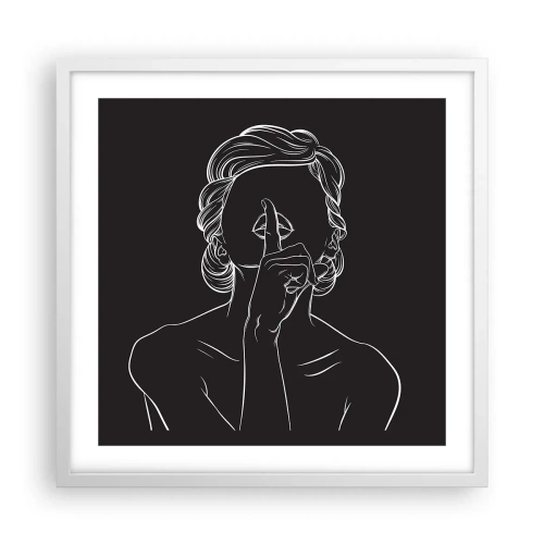 Plakat w białej ramie - Piękno rozkwita w ciszy - 50x50 cm