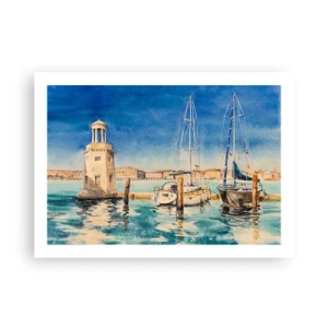 Plakat - Słoneczna laguna - 70x50 cm