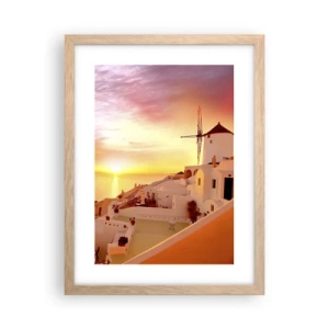 Plakat w ramie jasny dąb - Rozpłynąć się w bieli i złocie - 30x40 cm