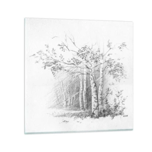 Obraz na szkle - Światło brzozowego lasu - 30x30 cm