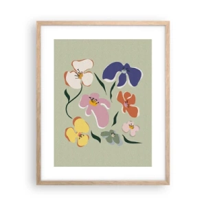 Plakat w ramie jasny dąb - Bratki za pan brat - 40x50 cm