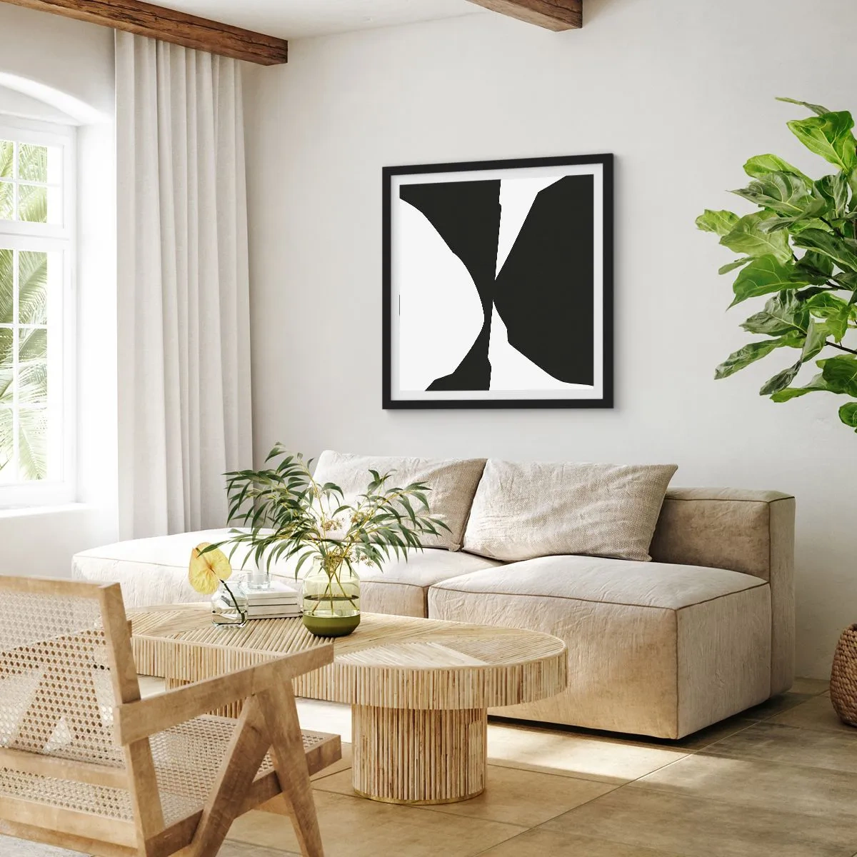 Plakat w czarnej ramie - Pozytyw -negatyw - 30x30 cm