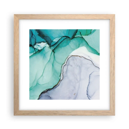 Plakat w ramie jasny dąb - Studium w turkusie - 30x30 cm