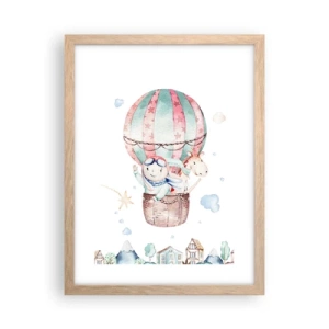 Plakat w ramie jasny dąb - Wrócimy wkrótce! - 30x40 cm