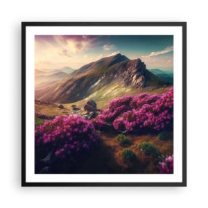 Plakat w czarnej ramie - Lato w górach - 60x60 cm