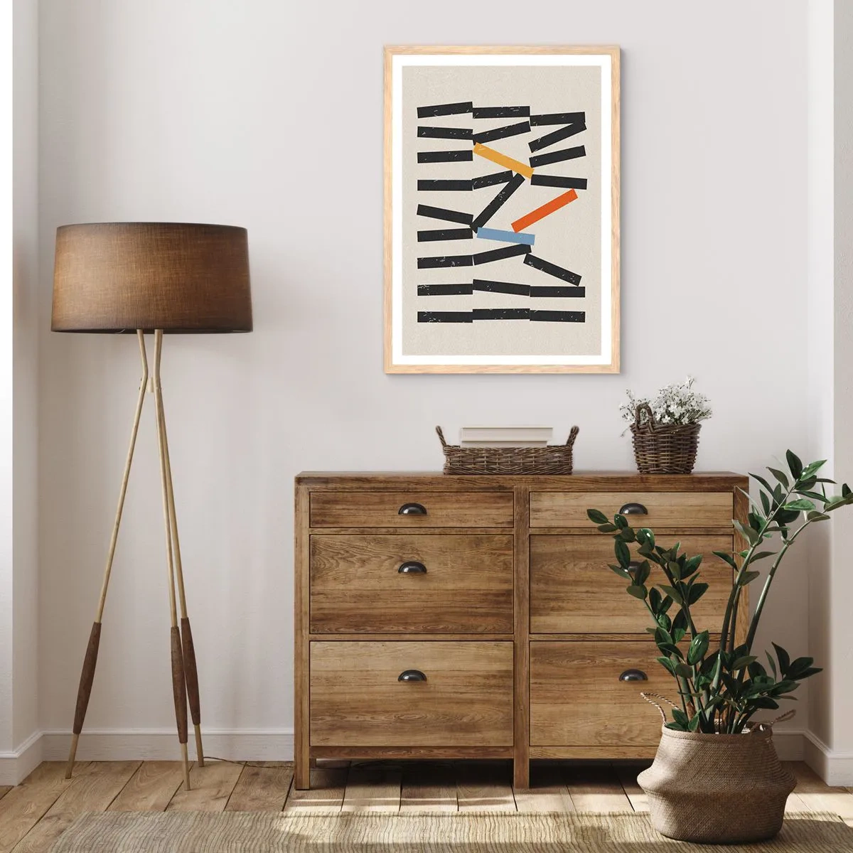 Plakat w ramie jasny dąb - Domino – kompozycja - 61x91 cm
