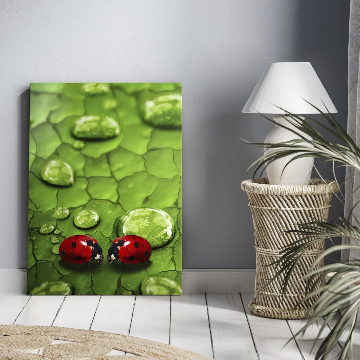 Obraz na płótnie - Spotkanie w zieleni - 45x80 cm