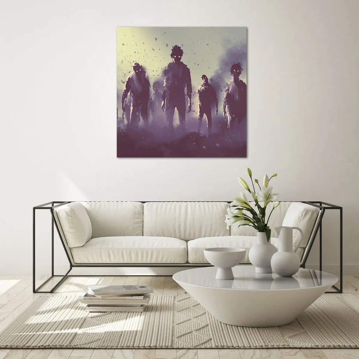 Obraz na szkle - Uważaj! Nadchodzą - 40x40 cm