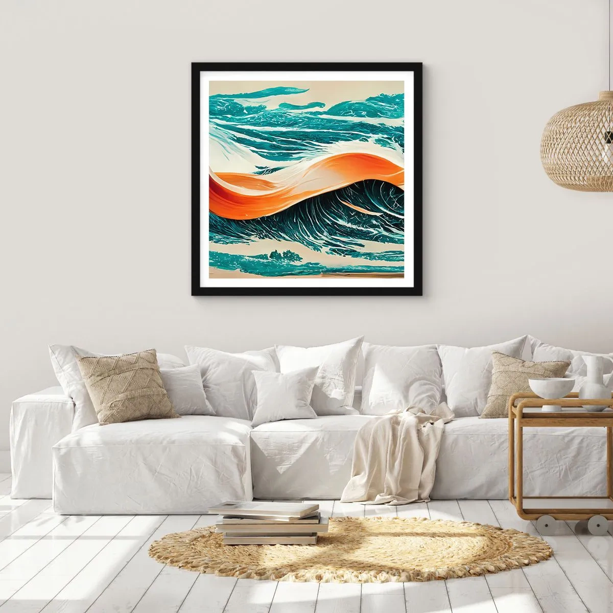 Plakat w czarnej ramie - Sen surfera - 30x30 cm