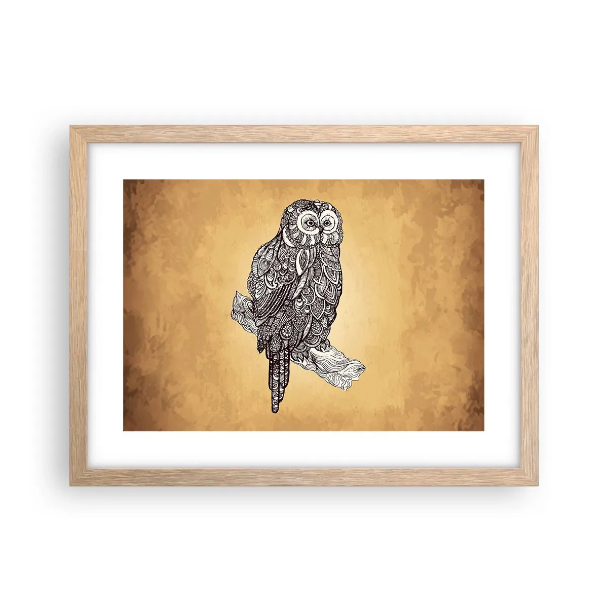 Plakat w ramie jasny dąb - Misterne ornamenty mądrości - 40x30 cm