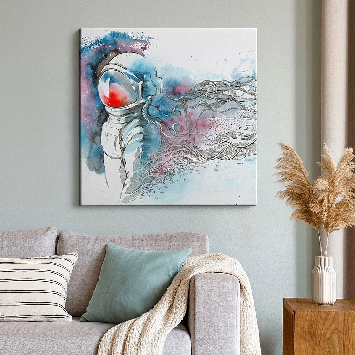 Obraz na płótnie - Sam na sam z kosmosem - 30x30 cm