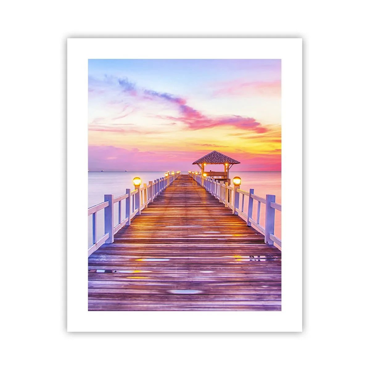 Plakat - Liliowo-złota cisza wieczoru - 40x50 cm