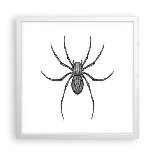 Plakat w białej ramie - Niepokojąca precyzja - 40x40 cm