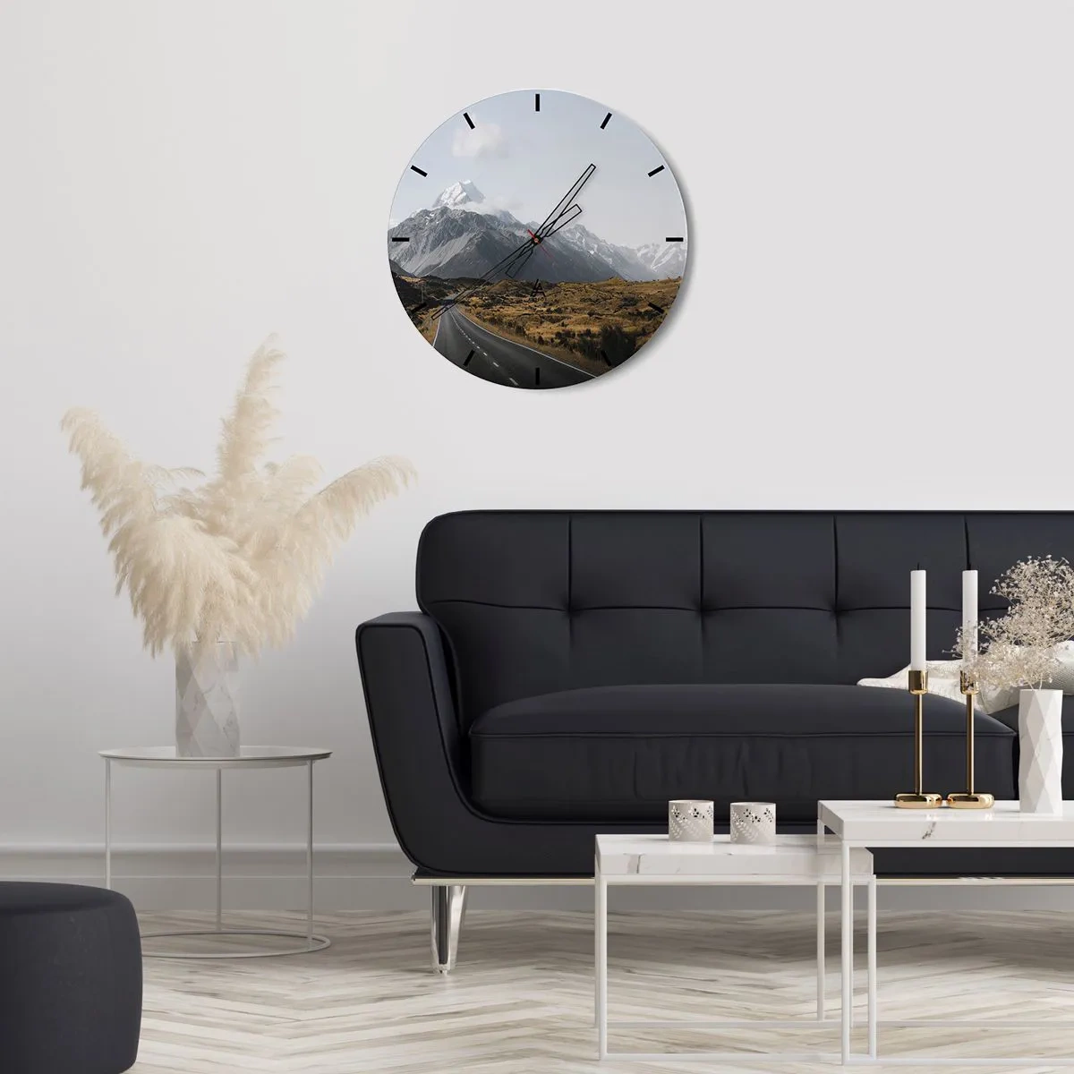 Zegar ścienny - Droga do serca gór - 40x40 cm