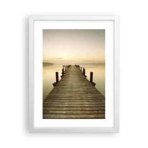 Plakat w białej ramie - Przedświt, świtanie, światło - 30x40 cm