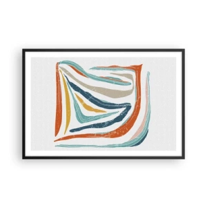 Plakat w czarnej ramie - Abstrakcja przyjaźnie uśmiechnięta - 91x61 cm