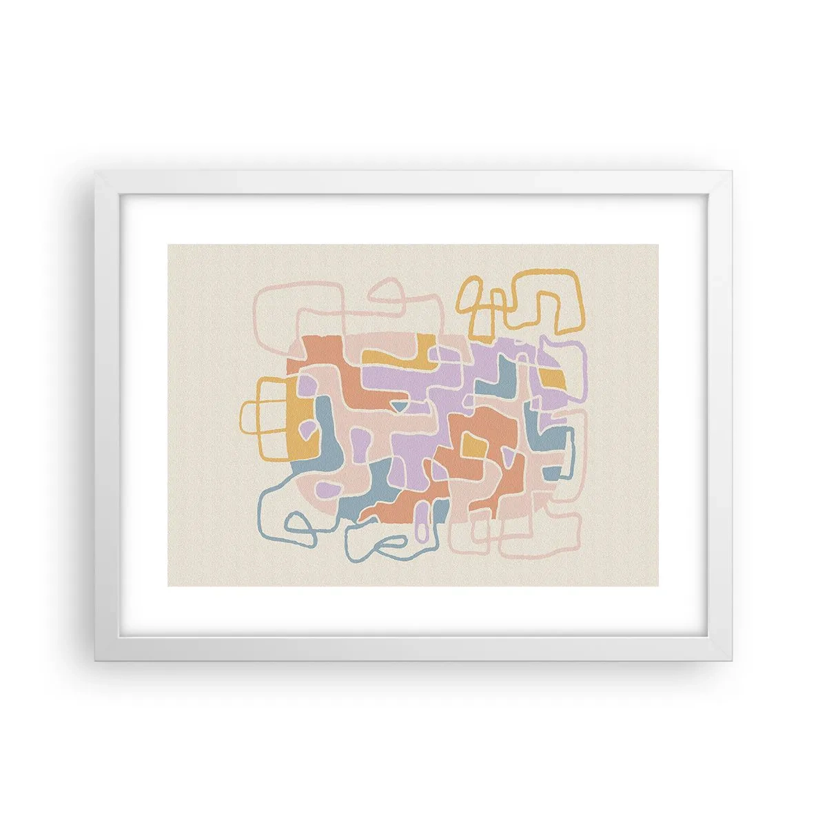 Plakat w białej ramie - Labirynt – radosna przygoda - 40x30 cm