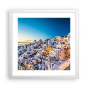 Plakat w białej ramie - Esencja greckości - 40x40 cm