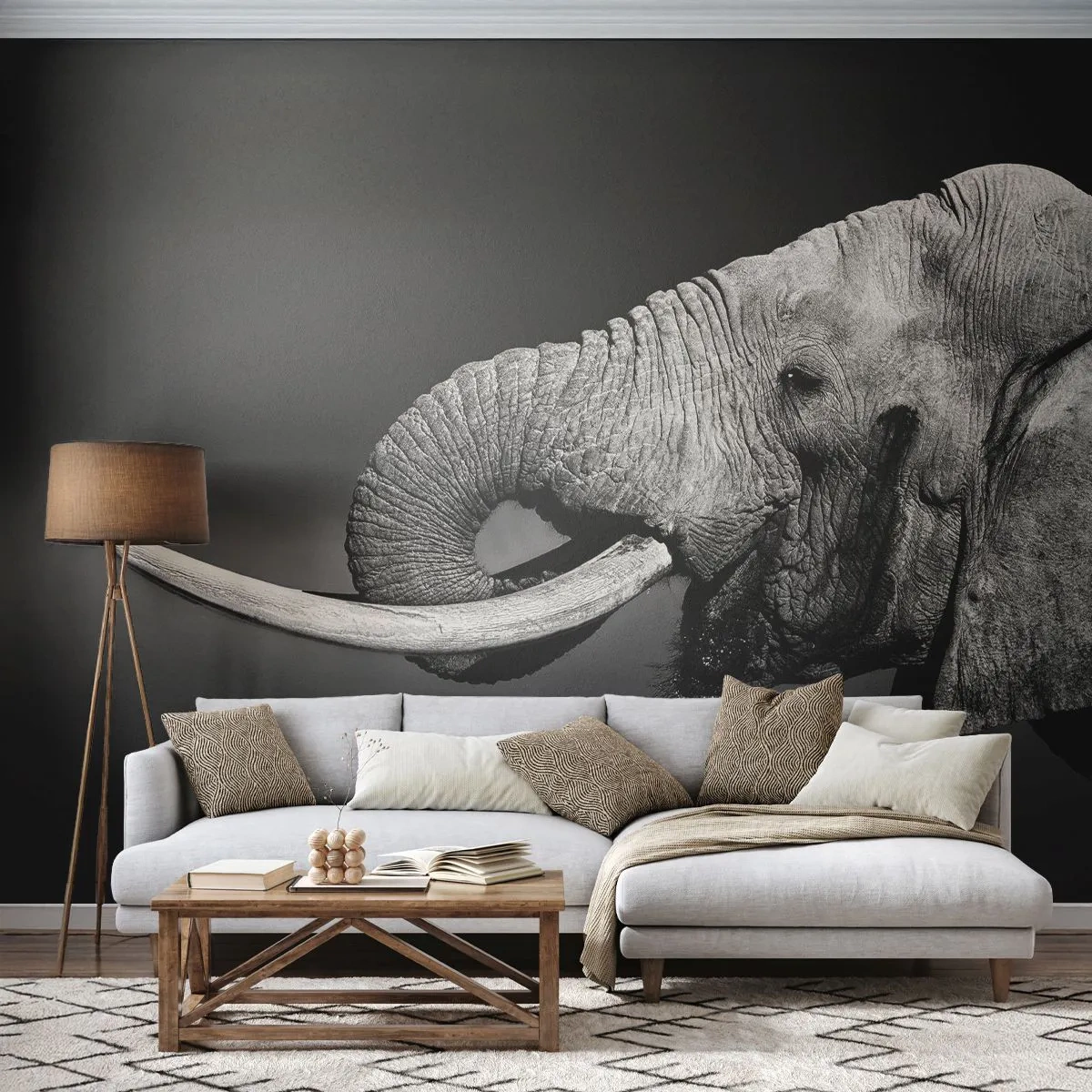 Fototapeta Samoprzylepna Deluxe Sticker - Tak, teraz dobrze - Zwierzęta, Słoń, Afryka - 250x175 cm