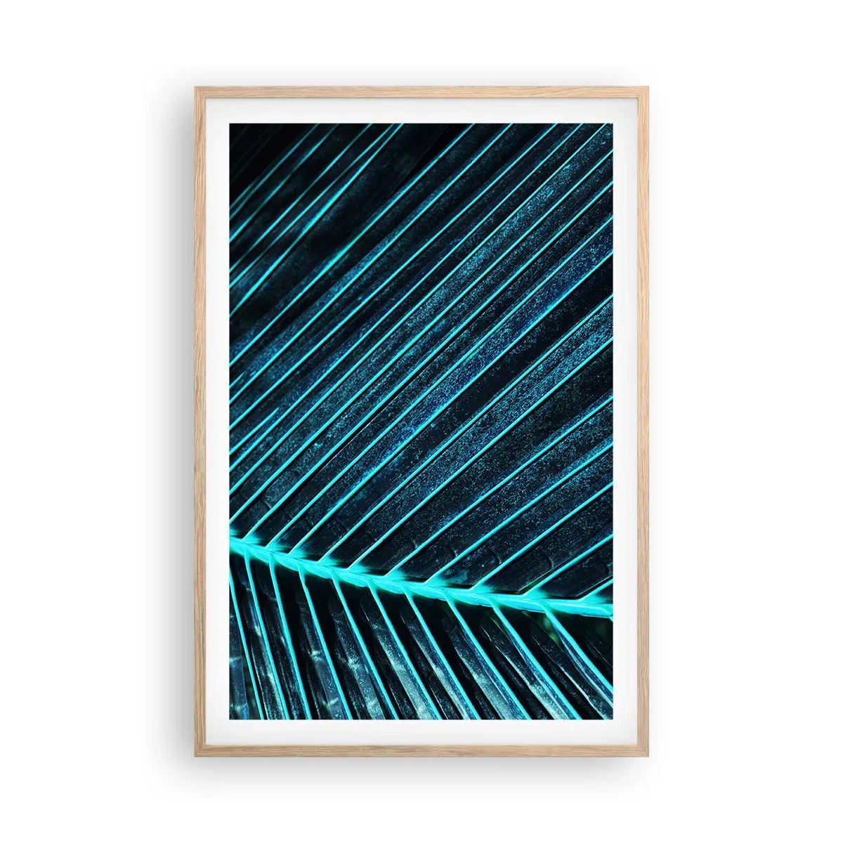 Plakat w ramie jasny dąb - Faktura zieleni - 61x91 cm