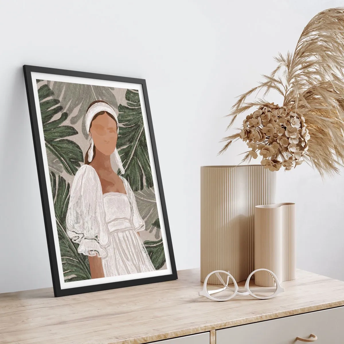 Plakat w czarnej ramie - Portret egzotyczny - 40x50 cm